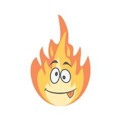 Emoticon Cute Fire Fiery Flame Bright Fireball Flames