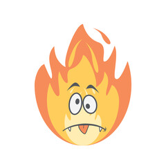 Emoticon Cute Fire Fiery Flame Bright Fireball Flames