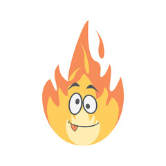Emoticon Cute Fire Fiery Flame Bright Fireball Flames