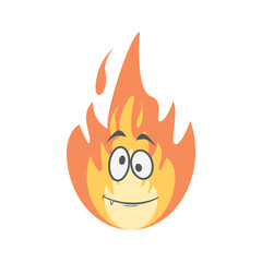 Emoticon Cute Fire Fiery Flame Bright Fireball Flames