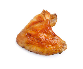 Delicious fried chicken wing isolated on white
