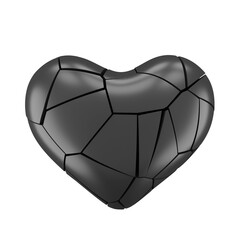 3D broken heart. 3D element.