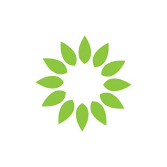 Logos of green Tree leaf ecology nature element vector