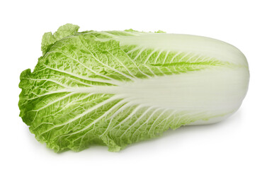 Fresh ripe Chinese cabbage on white background