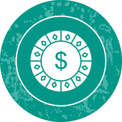 Fototapeta premium Dollar Chip Vector Icon