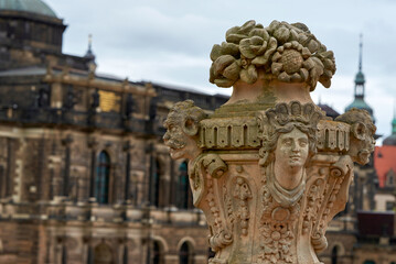 Decorative element on the upper gallery of Zwinger complex