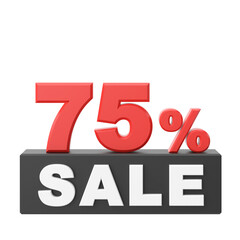 Seventy five percent sale. 75% sale. Sale banner decoration.