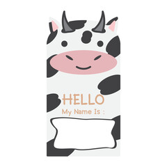 Kindergarten Cow Label Name Tags