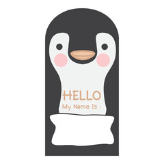 Kindergarten Penguin Label Name Tags