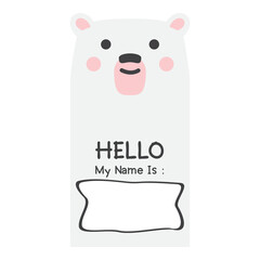 Kindergarten Polar Bear Label Name Tags