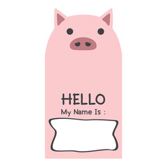 Kindergarten Pig Label Name Tags