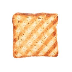 Slice of delicious toasted bread isolated on white