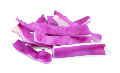 Fototapeta premium Shredded fresh red cabbage isolated on white