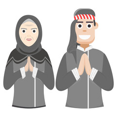 Muslim Couple Black Costume