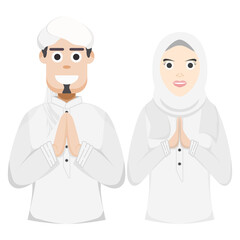 Muslim Couple White Costume