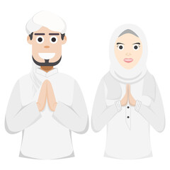 Muslim Couple White Costume
