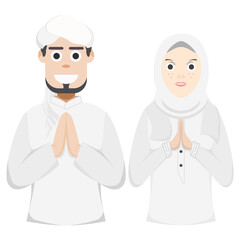 Muslim Couple White Costume