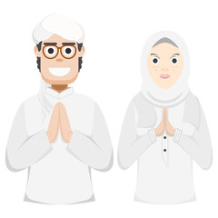Muslim Couple White Costume