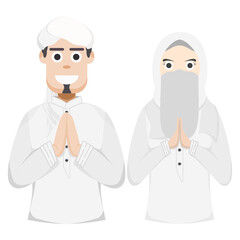 Muslim Couple White Costume