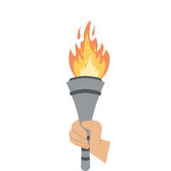Torch Light Holding By One Right Hand Fire fiery flame bright fireball flames Torchlight Red