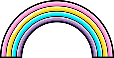 Fototapeta premium Rainbow icon. Line art. White background. Social media icon. Business concept. Sign, symbol, web element. Tattoo template. Website pictogram.