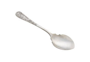 Metal dessert spoon, cut out, photo stacking