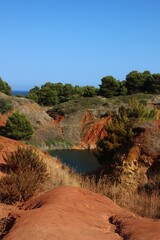 Italy, Salento: Small bauxite lake near Otranto.