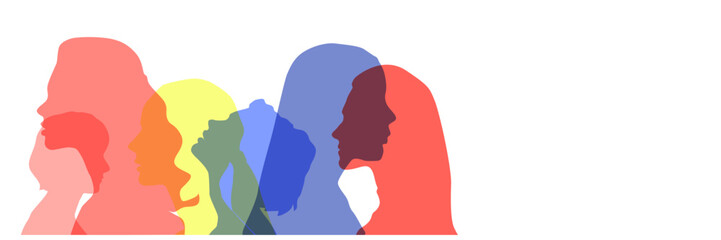 Women silhouette head isolated.	