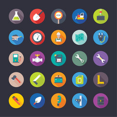 Flat Icons Industrial and Construction Tools

