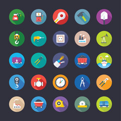 Industrial and Construction Flat Icons

