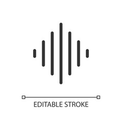 Sound wave pixel perfect linear ui icon. Audio track of film. Video editor instrument. GUI, UX design. Outline isolated user interface element for app and web. Editable stroke. Arial font used