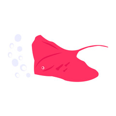 whiptail stingrays Concept, stingarees vector color icon design, Deep sea creature symbol, Aquatic Elements Sign, Underwater animal stock illustration, 