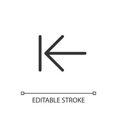 Previous step pixel perfect linear ui icon. Web browser navigation. Digital program feature. GUI, UX design. Outline isolated user interface element for app and web. Editable stroke. Arial font used