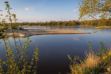 Bank of Vistula River in Zawady area, Warsaw city, Poland