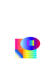 Colorful abstract shape design, gradient logo design, vibrant vector element. 