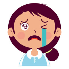 girl crying face cartoon cute