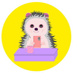 Hedgehog with a phone