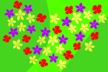 colorful flowers on a green background