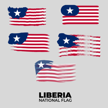 Liberia National Flag in Paintbrush