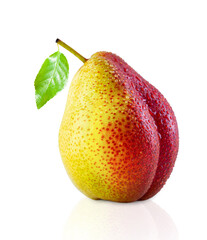 Isolated juicy pear on white background