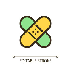 Healing patch pixel perfect RGB color ui icon. Fix imperfections. Simple filled line element. GUI, UX design for mobile app. Vector isolated pictogram. Editable stroke. Arial font used