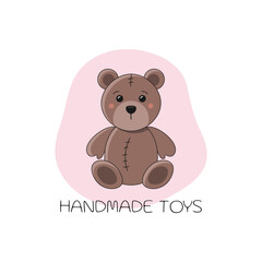 Hand-made toys logo. Vector illustration