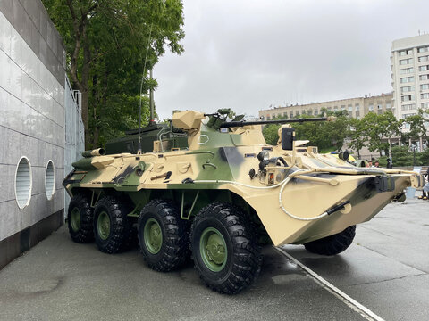 Armored personnel carrier BTR-82 A at the Army-2022 Forum in Vladivostok