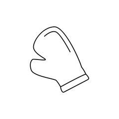 Kitchen cooking glove  icon in line style icon, isolated on white background