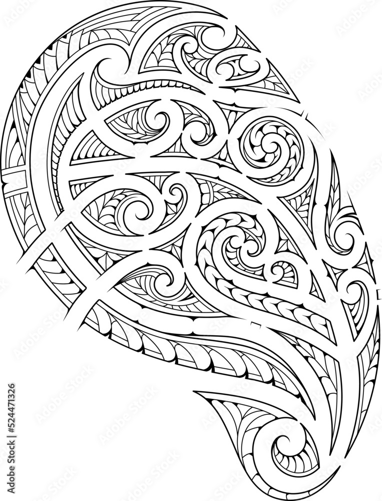 Wall mural maori tribal art tattoo