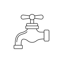 Water Faucet icon in line style icon, isolated on white background