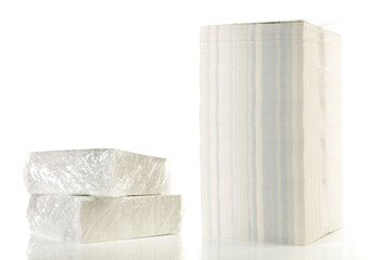 Print Flyer Stack in Plastic Foil - Printing Flyers isolated on white Background