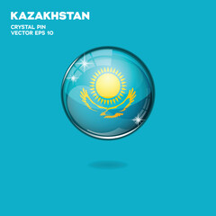 Kazakhstan Flag 3D Buttons