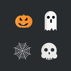 Halloween cute spooky cartoon style Halloween symbol illustration