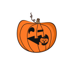 halloween pumpkin isolated on transperent backgound.